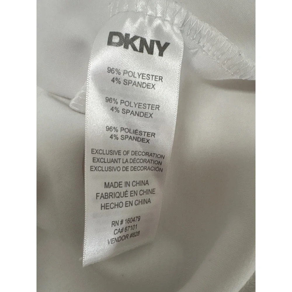 DKNY Sport Mens White Quarter Zip Pullover Sweater XL Zipper Sleeve Pocket